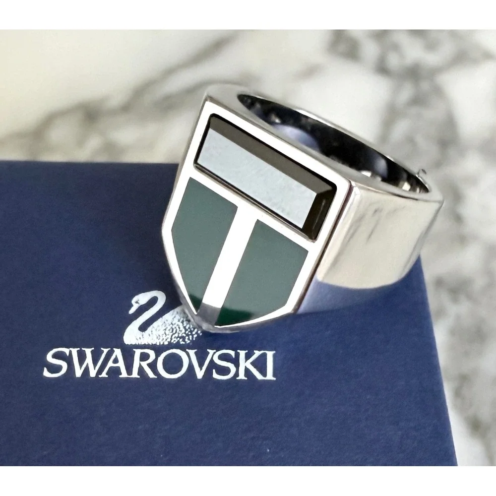 Swarovski Men's New England Ring, Green, Size 62 (10‎ US)